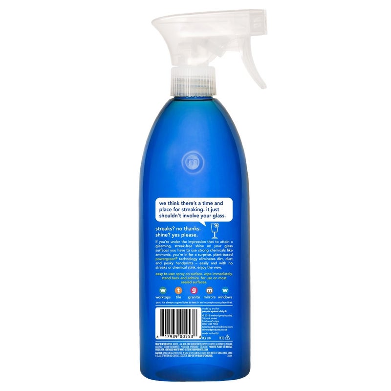 Method Glass & Surface Cleaner Spray Non-Toxic, Cleans & Removes Grime, Streak-Free Shine, Mint Scent - 828 ml - Image 2